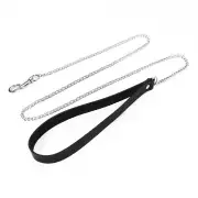 Поводок на цепочке из натуральной кожи Art of Sex - Leash, Черный photo 1