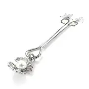Зажим для клитора жемчужина с ракушкой и кристалами Art of Sex - Margie clit clamp, Серебро photo 1