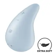 Вибратор для наружной стимуляции Satisfyer Dew Drop Blue, 2 мотора, 12 режимов, мягкий корпус photo 1