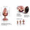 Металева анальна пробка із прикрасою у вигляді кристалу Dorcel - Diamond Plug Rose Gold L photo 3