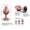 Металева анальна пробка із прикрасою у вигляді кристалу Dorcel - Diamond Plug Rose Gold M photo 3