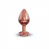 Металева анальна пробка із прикрасою у вигляді кристалу Dorcel - Diamond Plug Rose Gold M photo 2