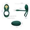 Смарт-ерекційне кільце Zalo BAYEK Turquoise Green, подвійне з ввідною частиною, пульт ДК photo 3