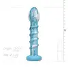 Скляний дилдо Gildo Ocean Wave, з силіконовою основою photo 3