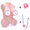 Реалістичний мастурбатор з великими грудьми, нагрівальною паличкою та ерекційним кільцем photo 2