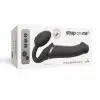 Безремінний страпон з вібрацією Strap-On-Me Vibrating Black L, діаметр 3,7см, пульт ДК, регульований photo 6