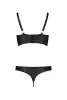 Комплект з екошкіри Passion Malwia Bikini 6XL/7XL black, з люверсами та ремінцями, бра, трусики photo 4
