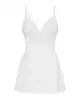 Сатиновий пеньюар із мереживом Obsessive 810-BAB-2 babydoll & thong S/M, білий, пеньюар, танга photo 3