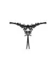 Прозорі стрінги з доступом Obsessive Celia Noir crotchless thong XS/S photo 4