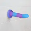 Фалоімітатор, що світиться в темряві, ADDICTION Rave 8″ Glow in the Dark Dildo Blue Purple, 20,3 см photo 6