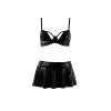 Комплект білизни під латекс DEBY SET black S/M - Passion: ліф, міні-спідничка, стрінги photo 3