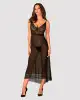 Полупрозрачная длинная сорочка Obsessive Estiqua chemise M/L, черный, ассиметричный крой photo 3