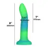Фалоімітатор, що світиться в темряві, ADDICTION Rave 8″, Glow in the Dark Dildo Blue Green, 20,3 см photo 4