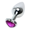 Анальная пробка IKOKY металлическая с кристаллом-сердечком photo 4