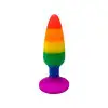 Силіконова анальна пробка Wooomy Hiperloo Silicone Rainbow Plug S, діаметр 2,4 см, довжина 9 см photo 2