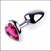 Анальная пробка из нержавеющей стали со стразом в форме сердца,165 гр photo 2