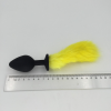 Силиконовая анальная пробка с желтым хвостом 35 мм * 80 мм  photo 3