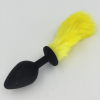 Силиконовая анальная пробка с желтым хвостом 35 мм * 80 мм  photo 2