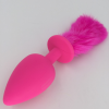 Анальная пробка Zcz WQ1269-3 из силикона с коротким хвостом, цвет розовый, 41 х 92 мм  photo 2