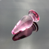 Большая анальная пробка из стекла, цвет розовый, 4х10 см photo 4
