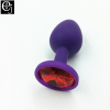 Силиконовая анальная пробка EJMW ELDJ109 со стразом, цвет фиолетовый photo 6