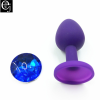 Силиконовая анальная пробка EJMW ELDJ109 со стразом, цвет фиолетовый photo 5