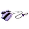 Наручники з металевою анальною пробкою Art of Sex Handcuffs with Metal Anal Plug size M Purple photo 2