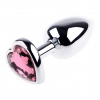 Металлическая анальная пробка с кристаллом в форме сердца photo 6