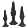 Анальные пробки из силикона, цвет черный, 3 шт./комплект photo 4