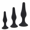 Анальные пробки из силикона, цвет черный, 3 шт./комплект photo 3