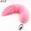 Металлическая анальная пробка ZCZ WA079b с розовым хвостом photo 2