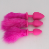 Анальная пробка Zcz WQ1269 с коротким хвостом, цвет розовый, 3 шт.  photo 3