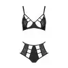 Комплект з екошкіри Passion Tamaris Set black S/M, бюстгальтер та трусики photo 3