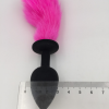 Черная силиконовая анальная пробка с розовым хвостиком, Zcz WQ1265-1 photo 4