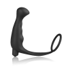 Чорний масажер простати з кільцем на пеніс та вібрацією, водонепроникний photo 4