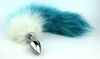 Анальная пробка с синим лисьим хвостом photo 4