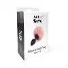 Силіконова анальна пробка М Art of Sex - Silicone Bunny Tails Butt plug, колір Білий, діаметр 3,5 см photo 4