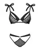 Напівпрозорий еротичний комплект Obsessive Obsessivia 2-pcs set black L/XL, бюстгальтер та трусики photo 3