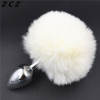 Анальная пробка с белым мехом photo 3