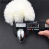 Анальная пробка с белым мехом photo 6