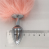Металлическая анальная пробка (35 см)  розовым хвостом photo 6