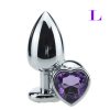 Металлическая анальная пробка с фиолетовым кристалом photo 2