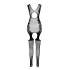 Ажурний бодістокінг з панчохами Passion BS082 black photo 4