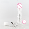 Реалістичний великий фалоімітатор із силікону з вібрацією, прозорий photo 2