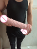 Огромный реалистичный фаллоимитатор, цвет телесный, 37 см photo 5