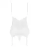 Сатиновый кружевной корсет Obsessive 810-COR-2 babydoll & thong S/M, белый, корсет, танга photo 4