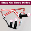 Страпон с тремя фаллосами, цвет черный photo 5
