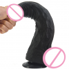 Реалістичний чорний фалоімітатор із силікону photo 2
