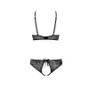 Комплект: бра, трусики з ажурним декором та відкритим кроком Ursula Set black L/XL — Passion photo 4