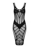 Полупрозрачное платье миди Obsessive D609 dress S/M/L, black photo 3